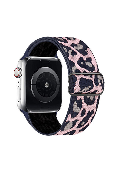 Choice 38 40 41 مم وردي وأزرق عبوة واحدة من سوار مرن بطبعة جلد النمر متوافق م...