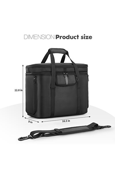 Choice حقيبة حمل دلتا 2 سوداء اللون لمولد الطاقة الشمسية دلتا 3 بلس من إيكوفلو، مقاومة للسقوط ومقاومة للماء
