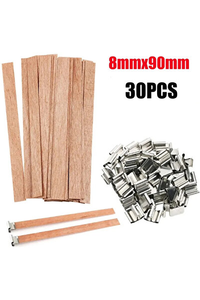 Choice شمعة مصنوعة يدويًا من شمع الصويا S-30PCS بفتيل خشبي، شمعة عطرية DIY بفتيل أحادي الاتجاه من البارافين W