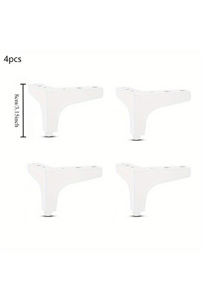 Choice 4 قطع 8 سم أبيض 4 قطع 13 سم أرجل طاولة قهوة معدنية حديثة للأثاث أرجل ا...