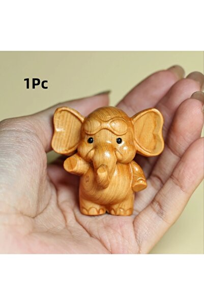 Choice تمثال فيل خشبي مصنوع يدويًا من قطعة واحدة - ديكور متعدد الاستخدامات دا...
