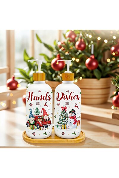 Choice مجموعة موزع صابون عيد الميلاد مكونة من قطعتين، ديكور مطبخ عيد الميلاد،...