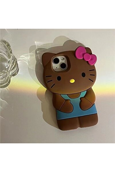 Miniso جراب هاتف ناعم من السيليكون ثلاثي الأبعاد بتصميم فيونكة قطة لهاتف iPho...