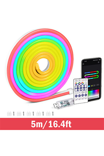 Choice شريط إضاءة مرن بطول 5 أمتار و5 فولت USB RGBIC Dreamcolor Chasing Strip RGBIC ضوء حبل نيون بتقنية بلوتوث نيون L