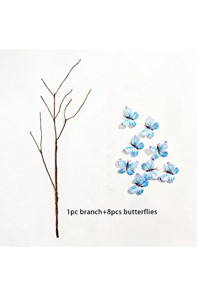 Choice النمط 4 فروع زهرة الفراشة الاصطناعية DIY قابلة للفصل فراشة ديكور طاولة الطعام المنزلية S