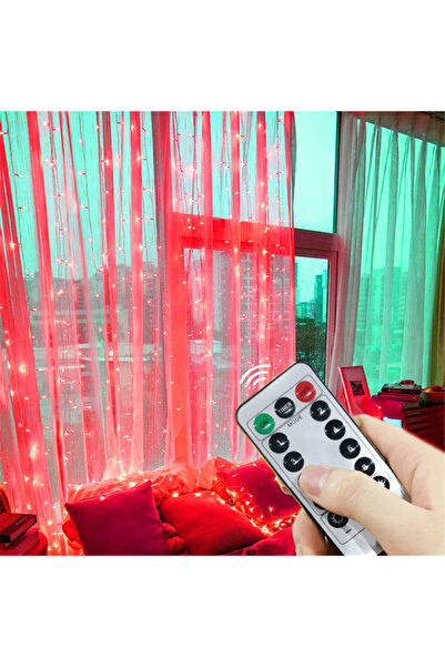 Choice 3م × 3م 300 ليد أحمر قطعة واحدة 6×3/3×3/3×2/3×1م ستارة ليد USB أضواء س...