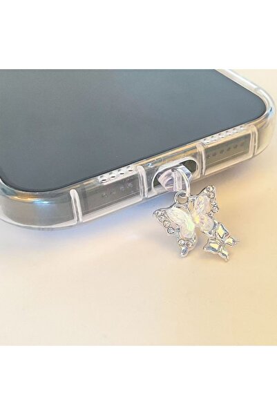 Choice قطعة واحدة - فضية - قلادة غبار لهاتف iPhone المحمول على شكل فراشة جديد...