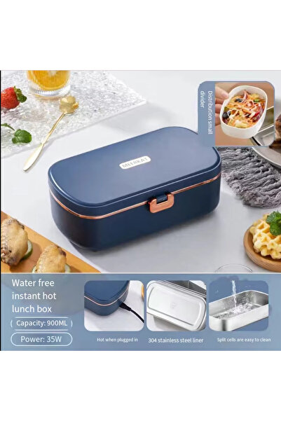 Choice EU blue Electric Lunch Box Portable Food Warmer Water Free Bento Box S...