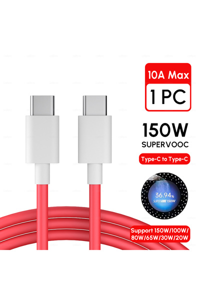 Oneplus 2m 10A USB C to USB C Original 13 12 11 10 Cable Type C to USB PD Cord 150W 100W 80W Supervooc Char