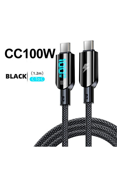 Choice 100W C to C 100W Dual Type C Data Cable Equipped with Digital Display Screen USB To Type C Fast Char