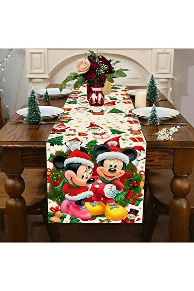 Choice 33X275Cm A 1 Piece of Disney Mickey Mouse Patterned Rectangular Tablec...