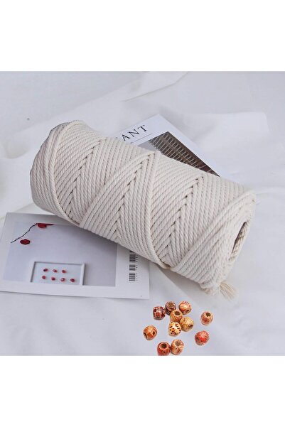Choice 3mm-100m Beige Macrame Cord 3mm 100m Natural Cotton Rope for Colorful ...