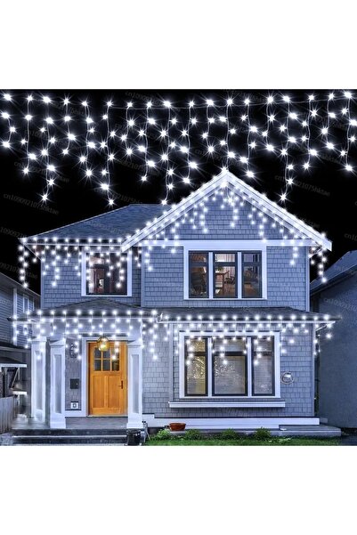 Choice ستائر عمودية خارجية من جالاند بمقبس أوروبي 220 فولت، مصباح خرافي للإضاءة، شلال مقاوم للماء، 8 مصابيح