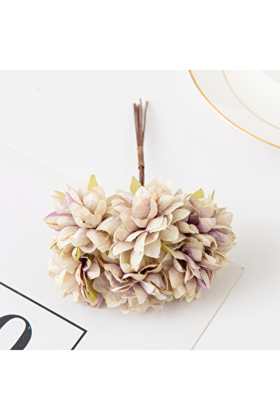 Choice 3 قطع من الزهور الاصطناعية ذات اللون الكاكي الداكن، باقة صغيرة من زهور...