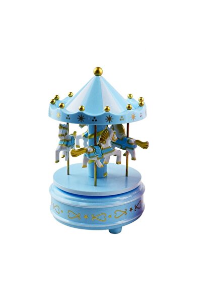 Choice صندوق موسيقى دائري أزرق إبداعي لعيد الميلاد الخيالي سهل الاستخدام مع عجلة فيريس دائرية