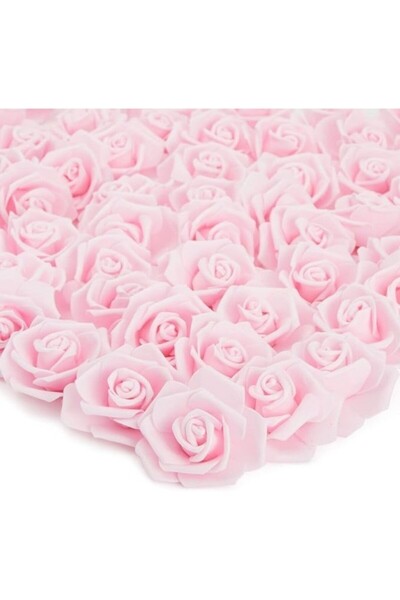 Choice زهور صناعية وردية فاتحة، 50 قطعة، رؤوس زهور ورود من الفوم لتزيين باقة ...
