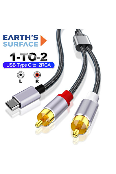 Choice 1m USB C to 2RCA USB Type C to 2RCA Audio Cable Y Splitter Cord for TV Speaker Amplifier Laptop USB