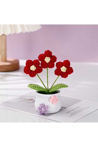 Choice زهور اصطناعية صغيرة منسوجة يدوياً، منسوج ، من مجموعة زهور التوليب.