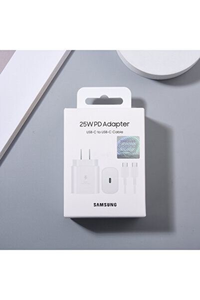 Samsung US set white (Box) 25W US PD Fast Power Wall Charge Adapter for Z Fold Flip 6 5 4 3 2 S24 S23 S22