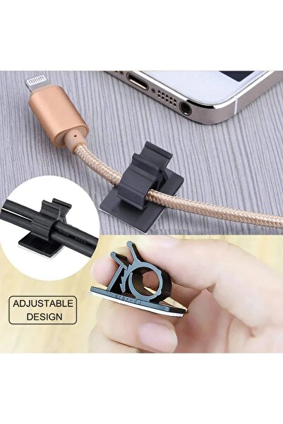 Choice 10PCS 22-25mm Adjustable Cable Organizer Self Adhesive Cable Clips Table Cable Management Cord Holde