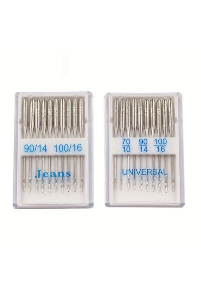 Choice1 2 Boxes 20-Piece Universal Sewing Machine Needles Set - 70/10 90/14 100/16 Assorted Sizes for Silk,