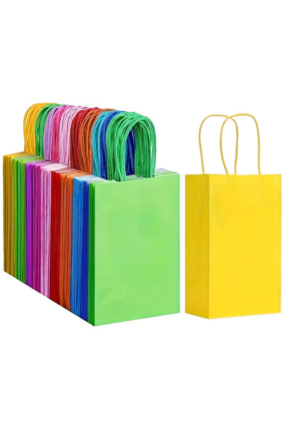 Choice ٢٠ كيسًا ورقيًا ملونًا بألوان عشوائية، ١٠/٢٠ كيسًا ورقيًا ملونًا من ور...