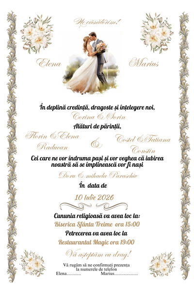 Aela.alc Set of 50 wedding invitations made of cardboard