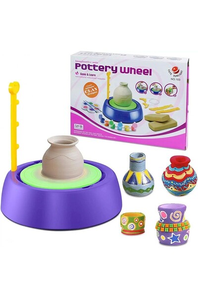 PROCART Potter's wheel, educational toy for children, multiple piece set, 2 speed intensities