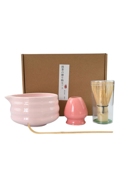 choice2 Four-piece Set Pink 4PCS Ceramic matcha set with mouth bowl high-valu...