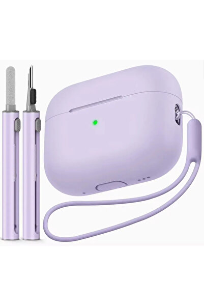 Choice غطاء حماية أرجواني لجهاز Airpods pro 2 مع مجموعة قلم التنظيف، غطاء حما...
