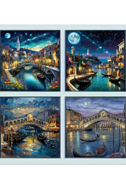 Element 5 d kendin yap Elmas mozaik 4 lü boyama seti 20x20 cm Tablo