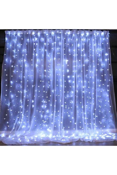 Choice سلسلة أضواء ستارة LED بيضاء بمنفذ USB بطول 3 أمتار × 2 متر، 200 مصباح ...