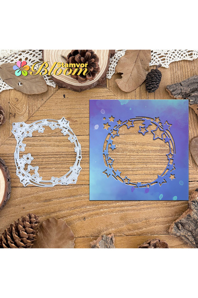 Choice Original Lovely Stars Night Sky Circles Frame Metal Cutting Dies Scrap...