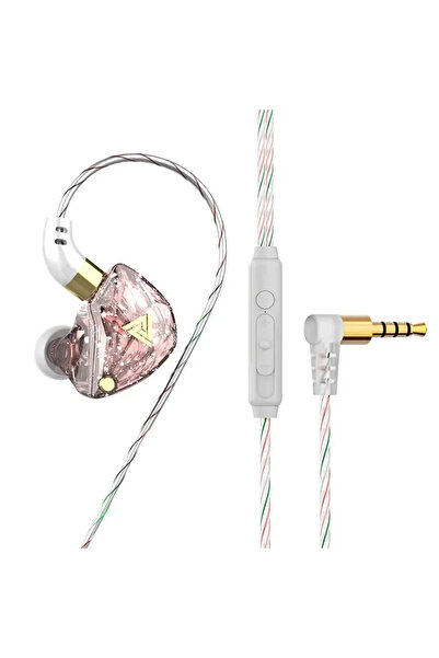 Vikefon سماعات أذن ديناميكية QKZ SK8 وردية اللون، بتقنية هاي فاي، صوت جهير قو...