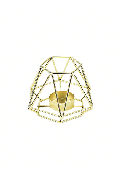 Choice حامل شموع نذري بتصميم هندسي سداسي معدني من Gold-M، قطعة واحدة، حامل شم...