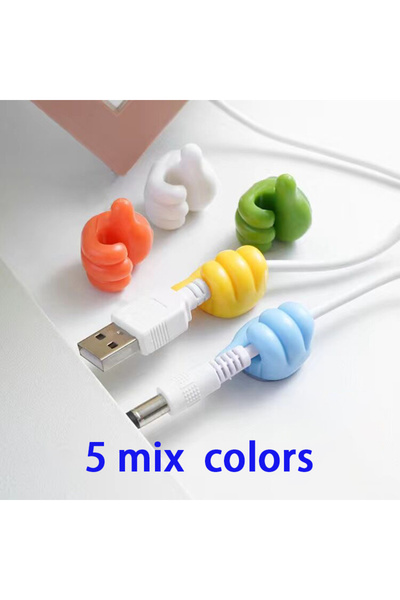 Choice 5 PCS mix colors 3/5/8pcs Thumb Cable Holder Clips Self Adhesive Hook Wire Wall Hook Hanger Storage