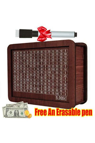 Choice حصالة نقود خشبية طبيعية مصنوعة يدويًا، صندوق نقود مزخرف للاستخدام مرة واحدة، مع أهداف مالية، بسعر 5000 يورو