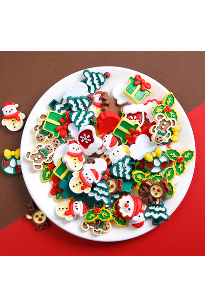 Choice 10 قطع عشوائية - 10 قطع صغيرة من تماثيل الراتينج لتزيين عيد الميلاد سا...