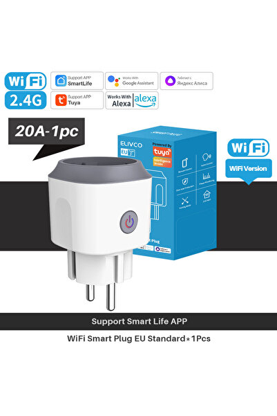 Choice قابس أوروبي 20 أمبير - قطعة واحدة، قابس ذكي من تويا يعمل بتقنية الواي ...