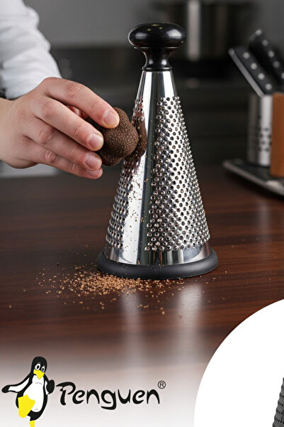 Penguen Paslanmaz Çelik Yuvarlak Hazneli Çelik Rende