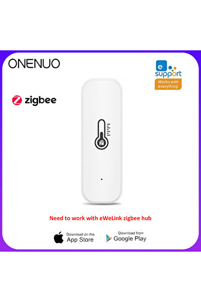 Choice جهاز استشعار درجة الحرارة والرطوبة الذكي من زيجبي أبيض يعمل بالبطارية ...