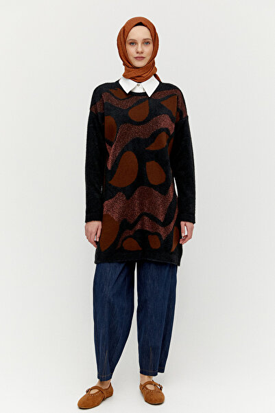 Setrms Desenli Yuvarlak Yakalı Triko Tunik