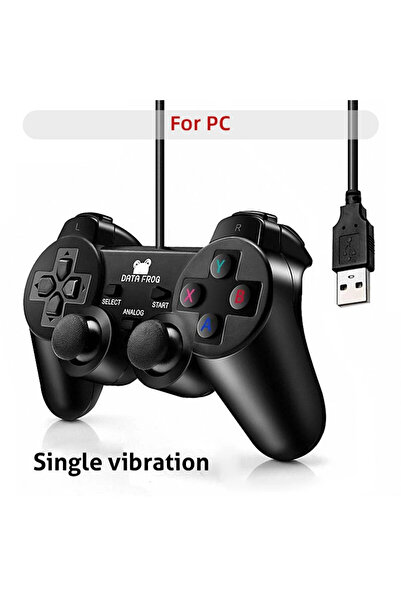 Choice 1PC Wired USB Vibration Joystick PC Controller - Compatible with WinXP/7/8/10, Vista - Black Gamepad