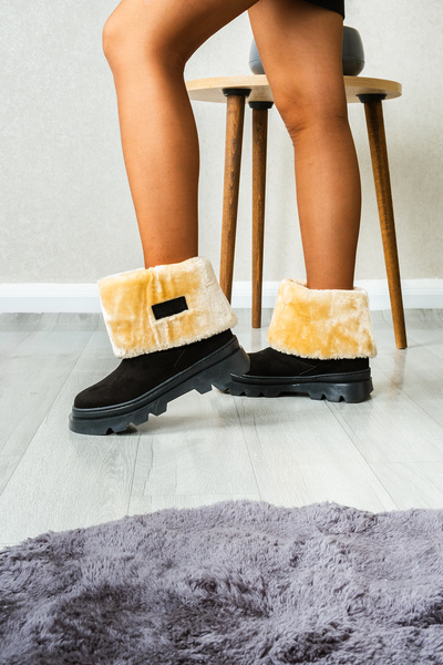 nuvora Χειμερινά παπούτσια από καστόρι με επένδυση από γούνα για κορίτσια και...