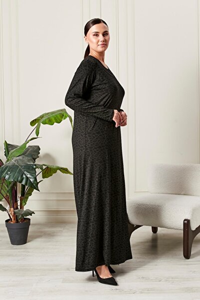 Ferace Women's Plus Size Collar Stone Embellished Combed Cotton Dress