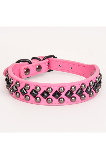 Choice L rose ECP037--durable pu leather pet dog collar, metal nail buckle accessories, neck protective col