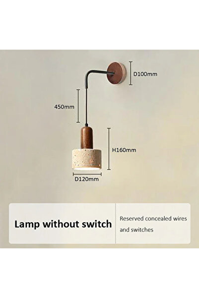 Choice warm light yellow stone Hot Style Wabi Sabi Natural Stone Home Decoration Wall Lamp Retro Peach Wood