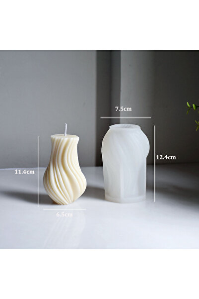 Choice قالب شموع سيليكون صغير حلزوني الشكل من نيو ويف، قوالب شموع عمودية هندسية، شموع معطرة مصنوعة يدويًا