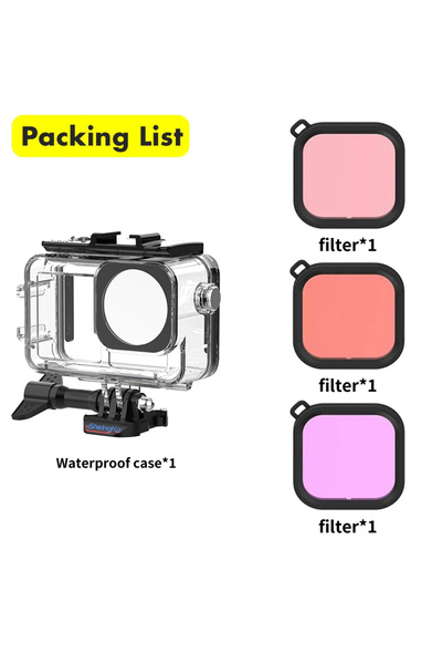 Choice مجموعة حافظة وفلتر مقاومة للماء حتى 40 مترًا لـ DJI Osmo Action 5 Pro 4 3 غطاء غوص تحت الماء