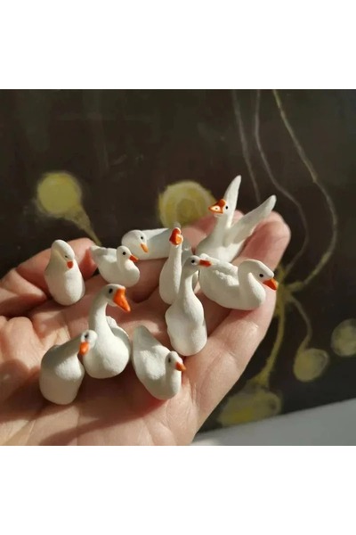 Choice 10 قطع من زينة المناظر الطبيعية الصغيرة على شكل بجعة صغيرة لطيفة واقعي...